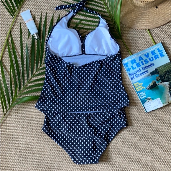 NWOT- Black & White Polkadot Tankini - Picture 5 of 7